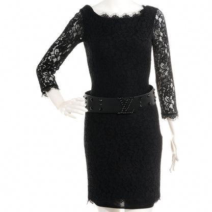 Louis Vuitton Calfskin LV Initiales Clous Belt 85 34 Black 2 of 6