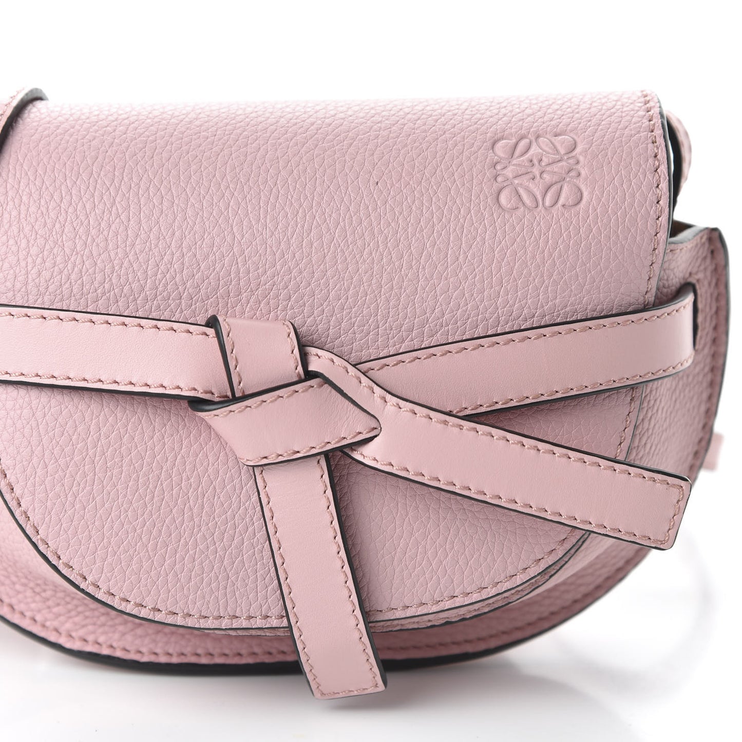 Grained Calfskin Mini Gate Crossbody Bag Pastel Pink