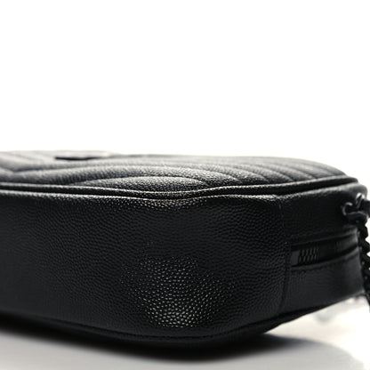 Saint Laurent Grain De Poudre Matelasse Monochrome Monogram Mini Lou Camera Bag Black 10 of 10