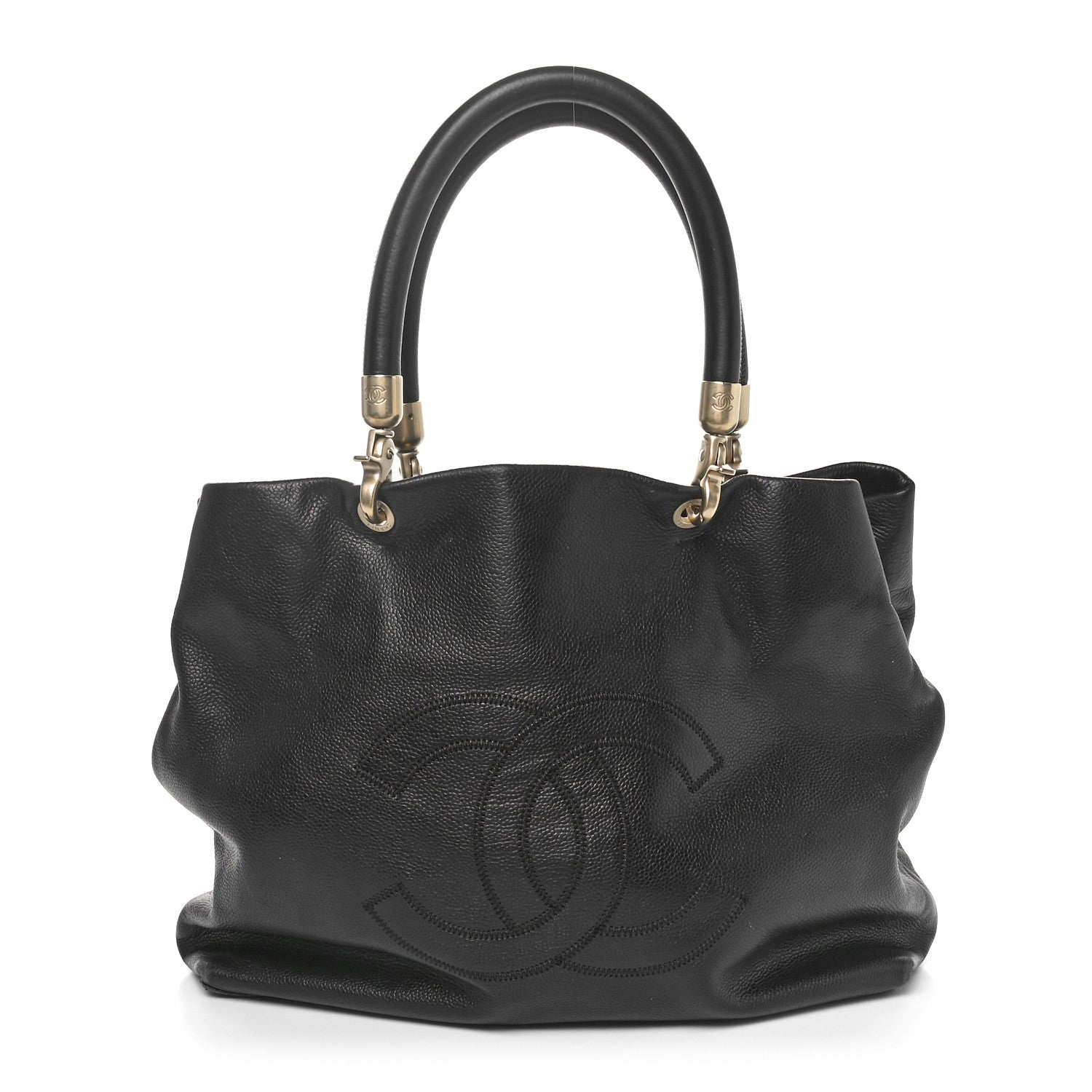 Chanel Deerskin CC Tote Black Black 1 of 10