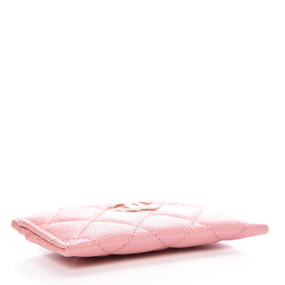 Chanel Iridescent Caviar Quilted Card Holder Rose Pink 4 of 9