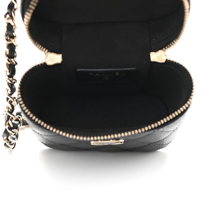 Chanel Caviar Quilted Small Handle With Care Vanity Case With Chain Black 5 of 9