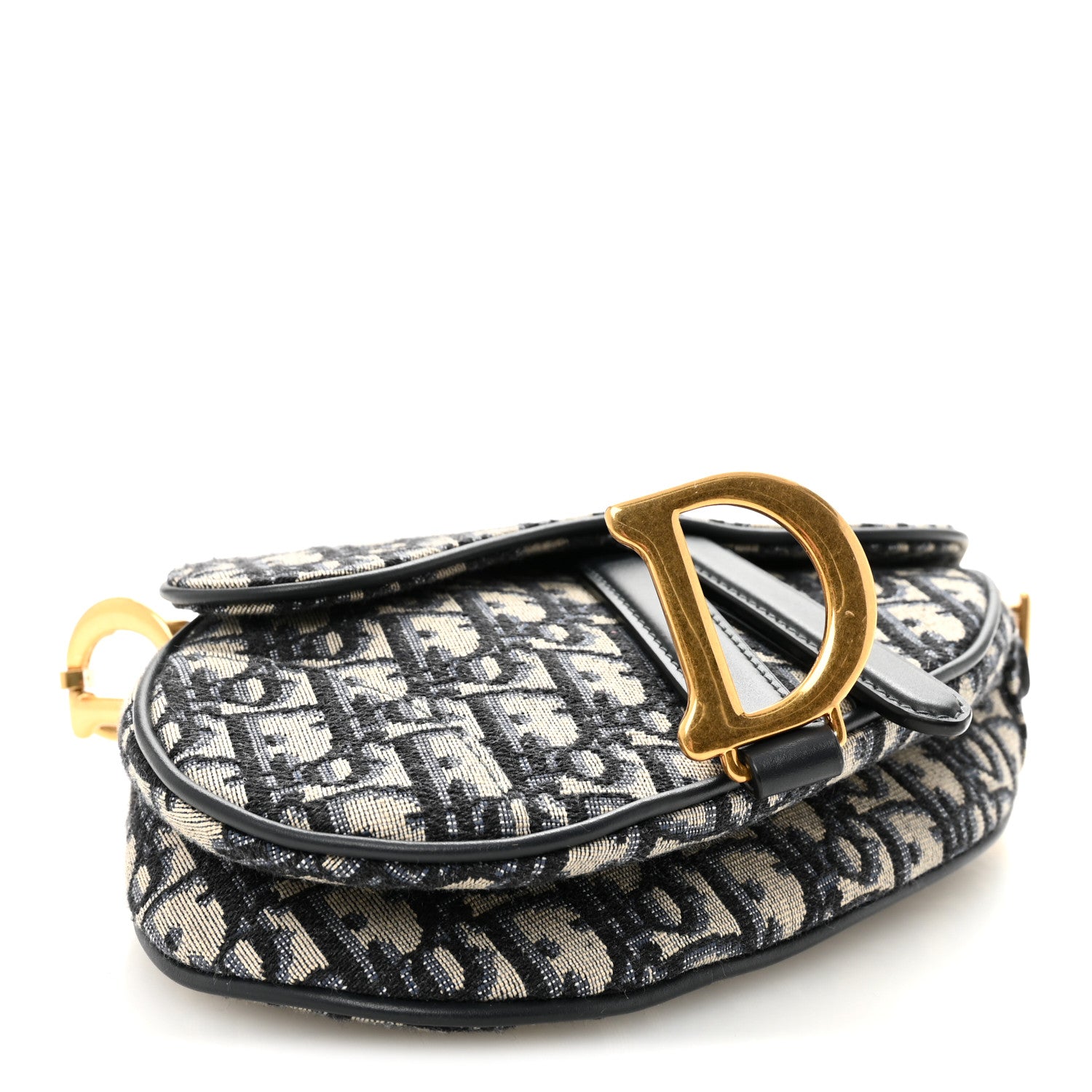 Christian Dior Oblique Mini Saddle Bag Blue 4 of 9