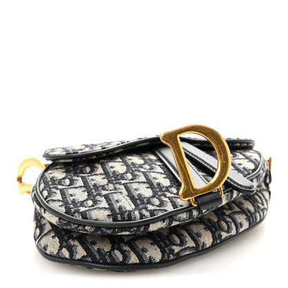 Christian Dior Oblique Mini Saddle Bag Blue 4 of 9