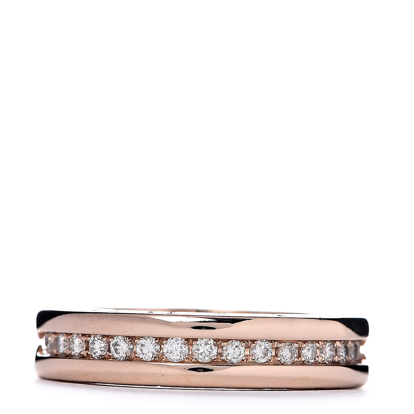 18K Rose Gold Diamond B.Zero1 Band Pave Ring 50 5.25
