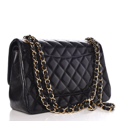 Chanel Lambskin Quilted Jumbo Double Flap Black 4 of 12