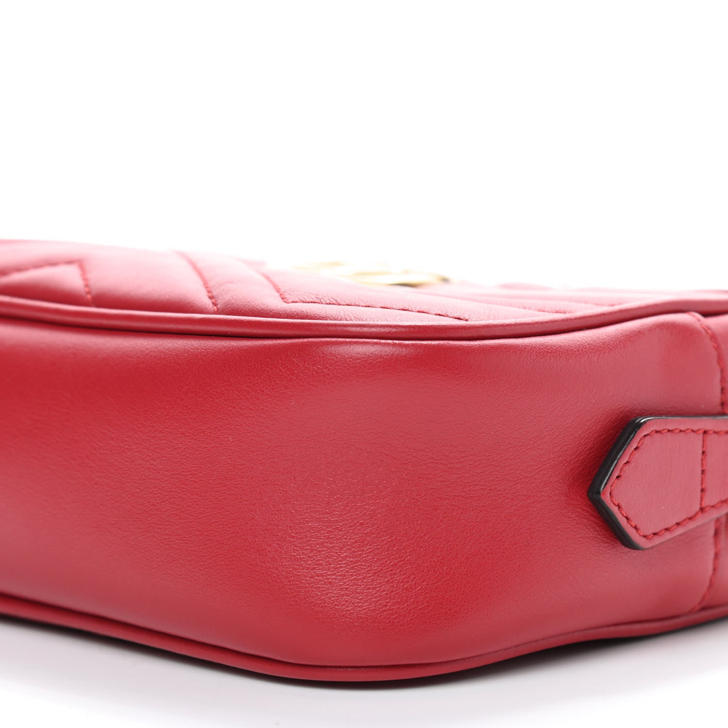 Gucci Calfskin Matelasse Mini GG Marmont Chain Shoulder Bag Hibiscus Red 10 of 10