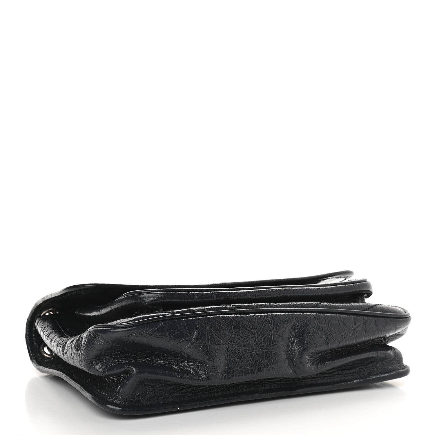 Saint Laurent Crinkled Calfskin Matelasse Monogram Medium Niki Chain Satchel Deep Marine 4 of 9
