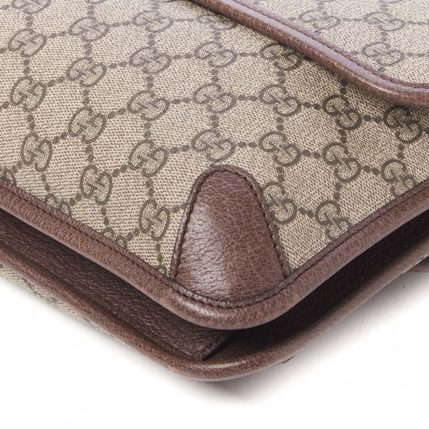 Gucci GG Supreme Monogram Web Neo Vintage Double Flap Messenger Bag Beige New Acero 4 of 7