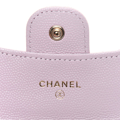 Chanel Caviar Quilted Flap Card Holder Wallet Light Pink 5 of 11