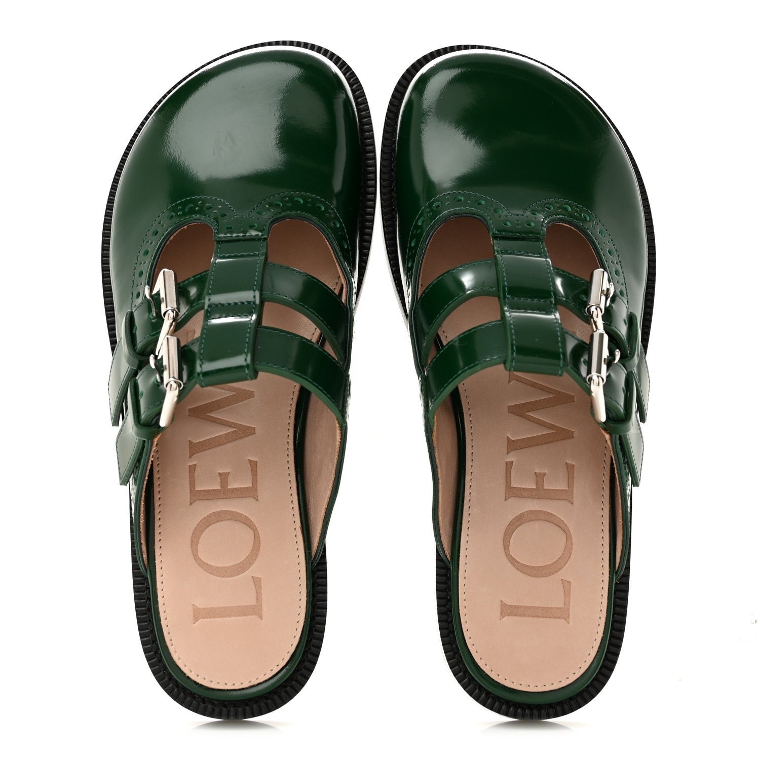 Loewe Calfskin Campo Mary Jane Mule 36 Green 2 of 9