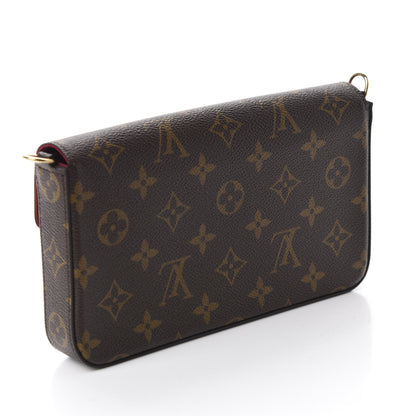 Louis Vuitton Monogram Pochette Felicie Chain Wallet Fuchsia 3 of 10
