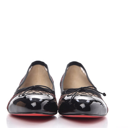 Christian Louboutin Patent Shiny Maille Miss Mix Flats 36 Black 2 of 8