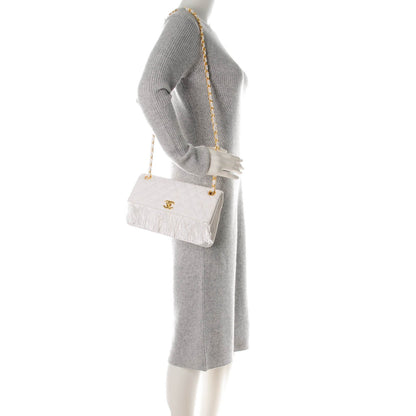 Chanel Woven Raffia Quilted CC Fringe Flap White 2 of 9