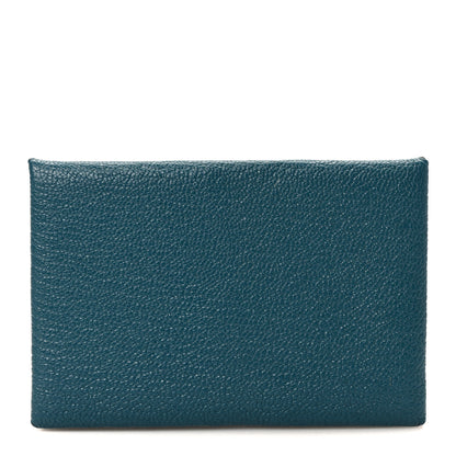 Hermes Chevre Mysore Calvi Card Case Vert Bosphore 1 of 6
