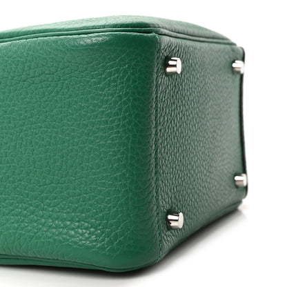 Hermes Taurillon Clemence Mini Lindy 20 Vert Vertigo 9 of 11