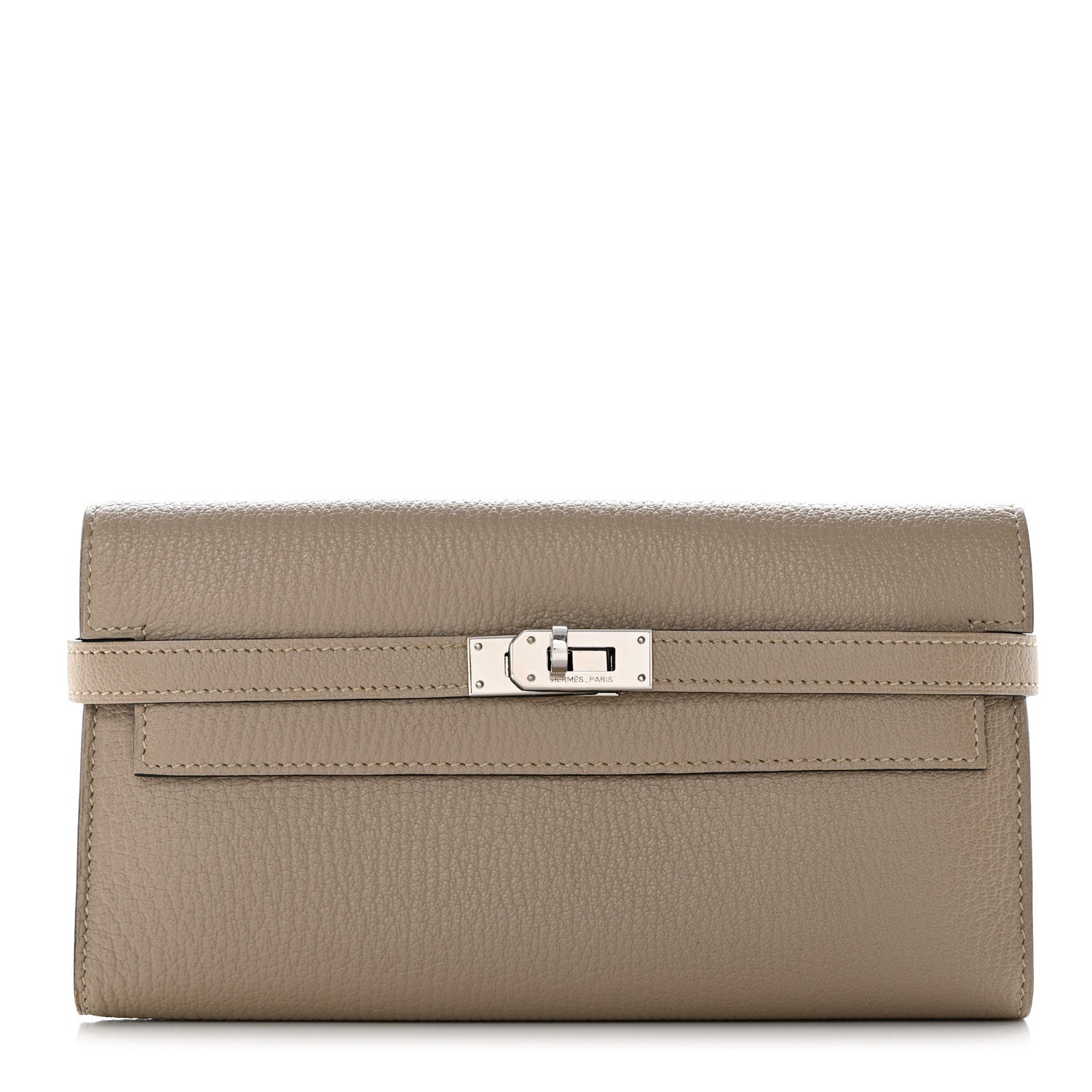 Hermes Chevre Mysore Kelly Longue Wallet Gris Tourterelle 1 of 11