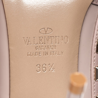 Valentino Garavani Patent Nappa Rockstud Ankle Strap 100mm Pumps 36.5 Poudre 6 of 7