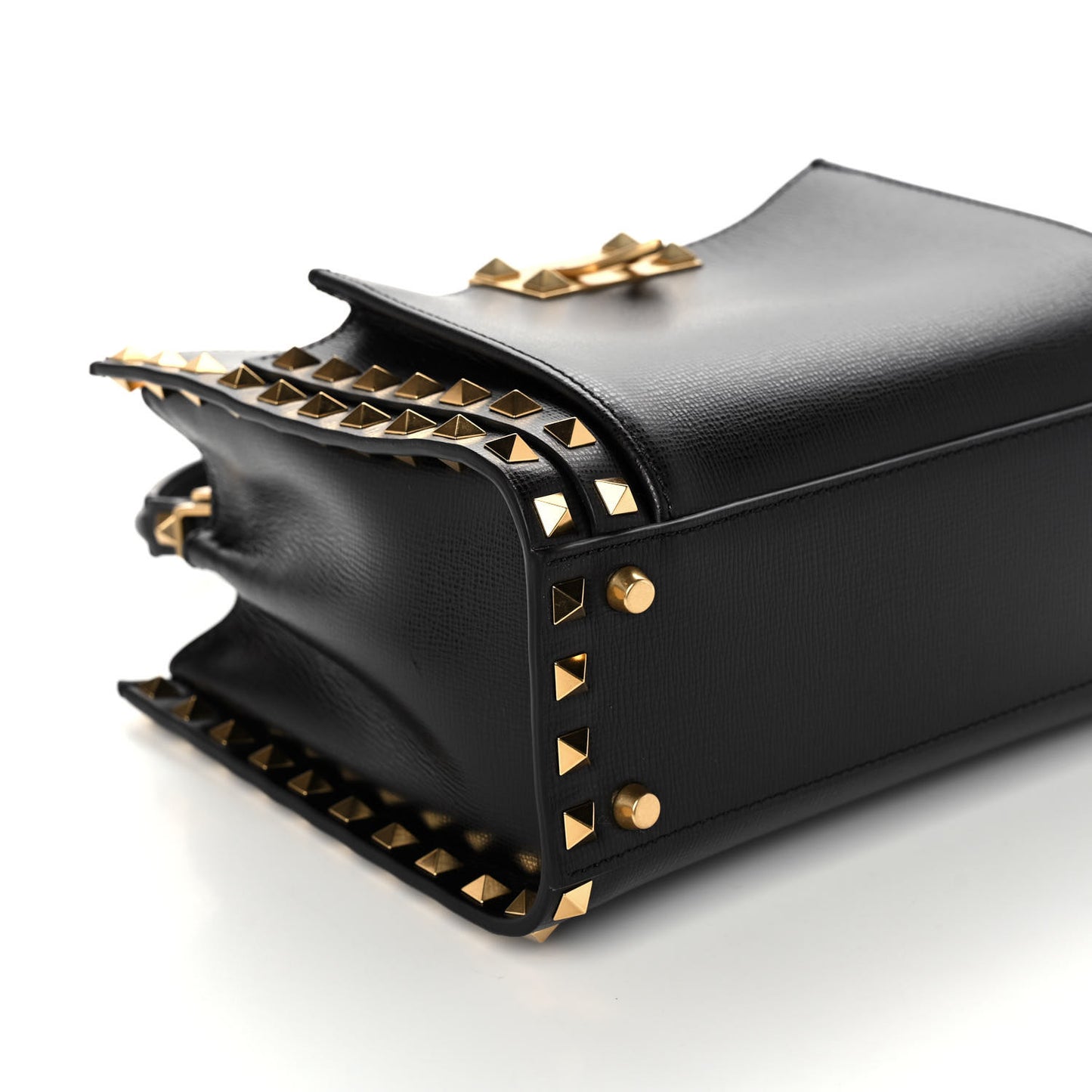 Vitello Small Rockstud Alcove Top-Handle Bag Black