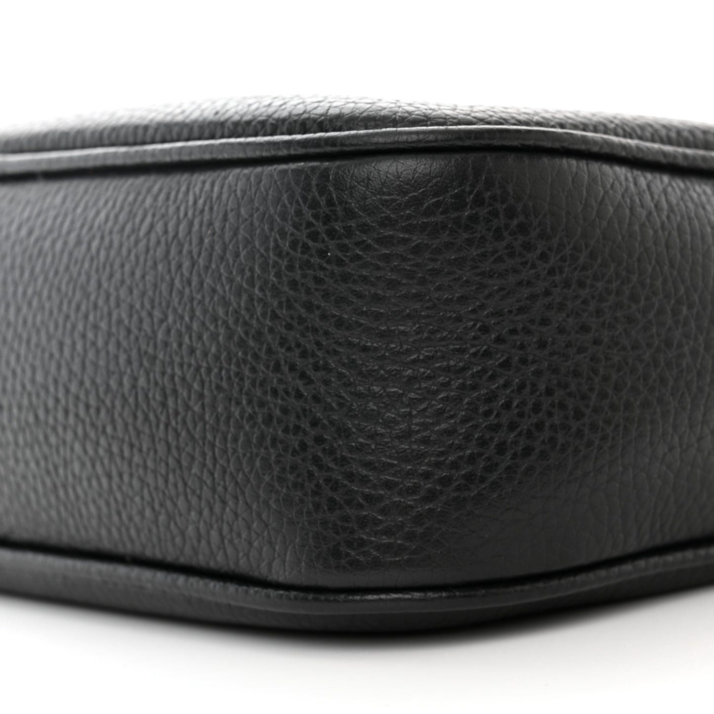 Pebbled Calfskin Small Soho Disco Bag Black