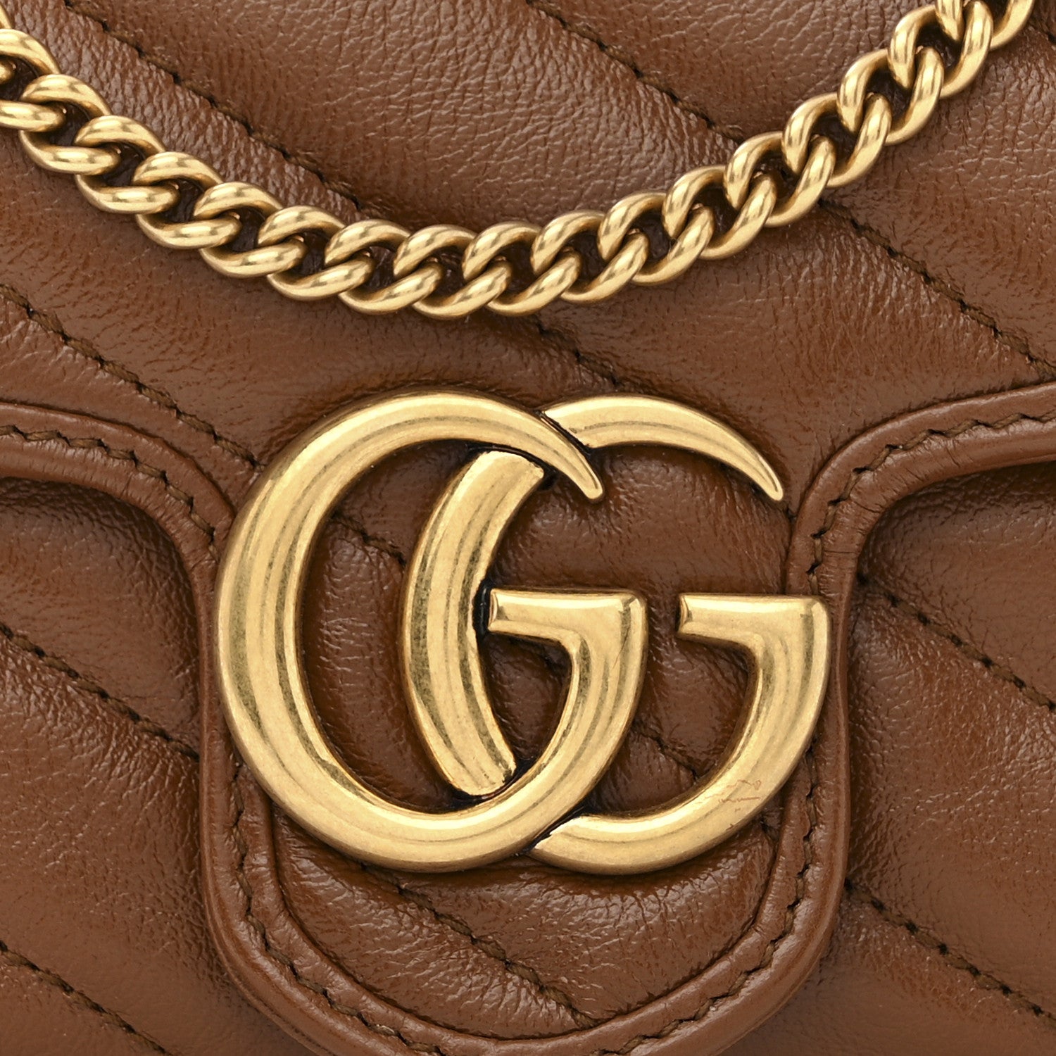 Gucci Azalea Calfskin Matelasse Diagonal Super Mini GG Marmont Shoulder Bag Cuir 8 of 11
