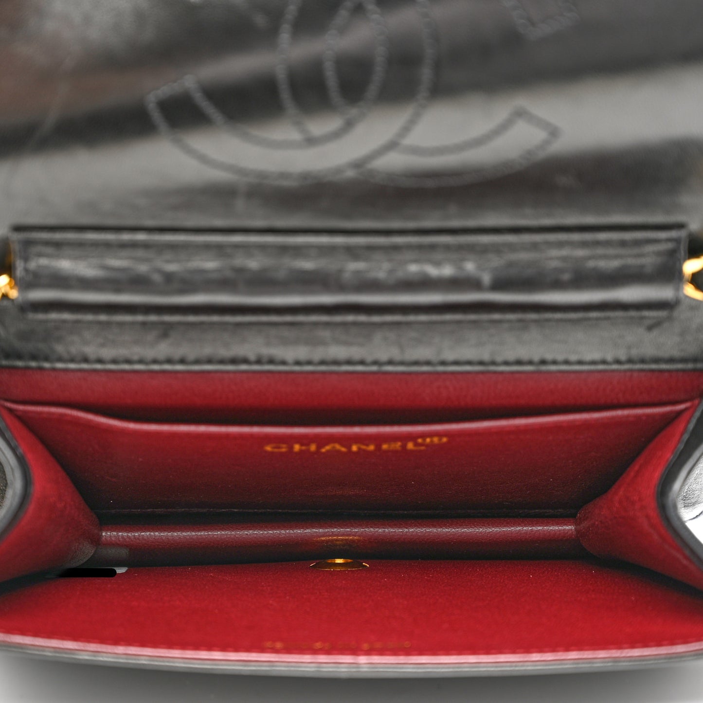 Lambskin Quilted Small Single Flap Black