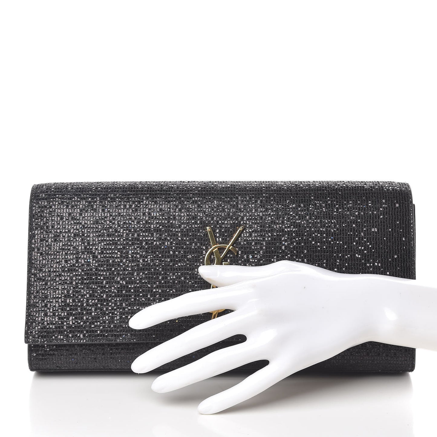 Glitter Classic Monogram Cassandre Clutch Black