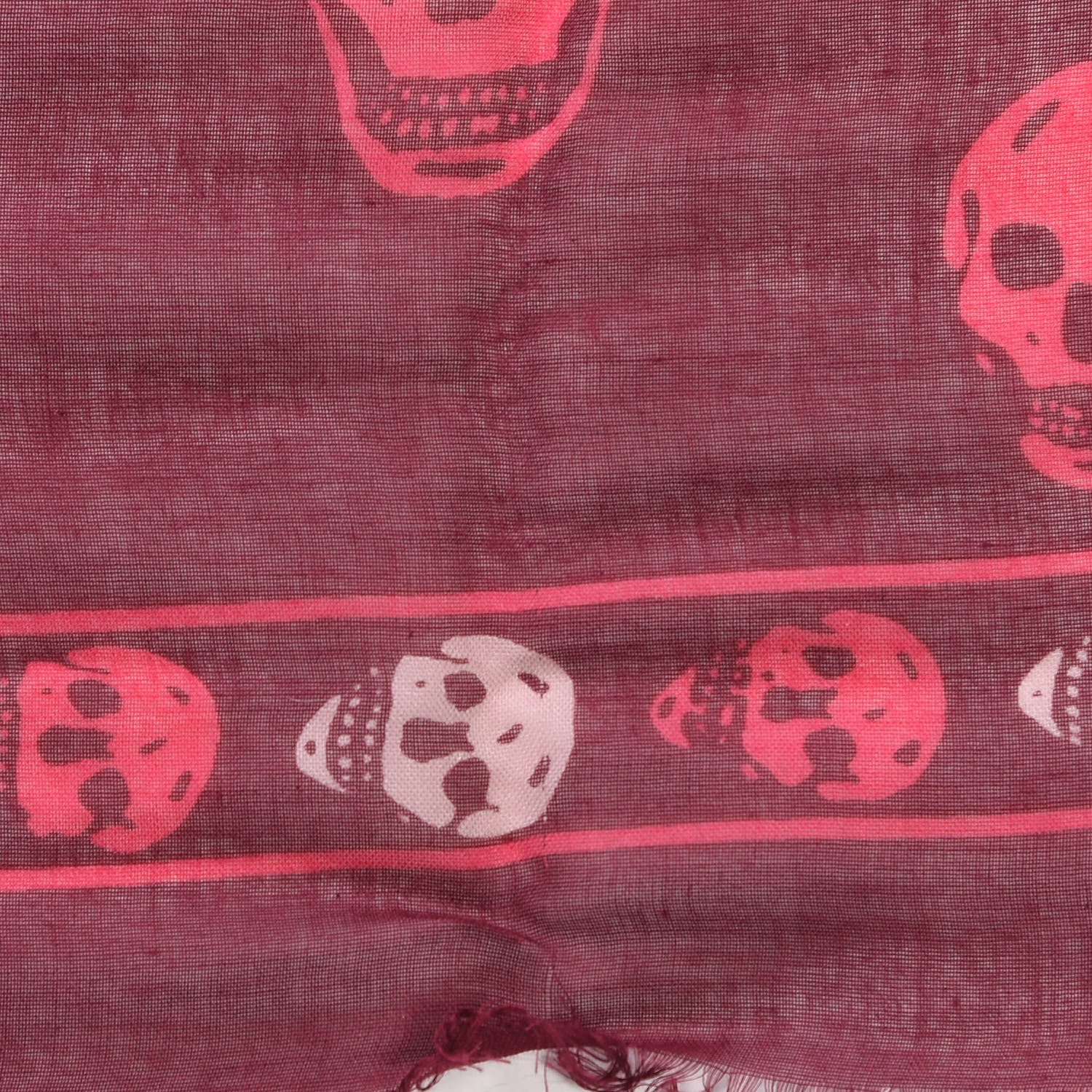Alexander McQueen Modal Silk Skull Scarf Burgundy Pink 5 of 7