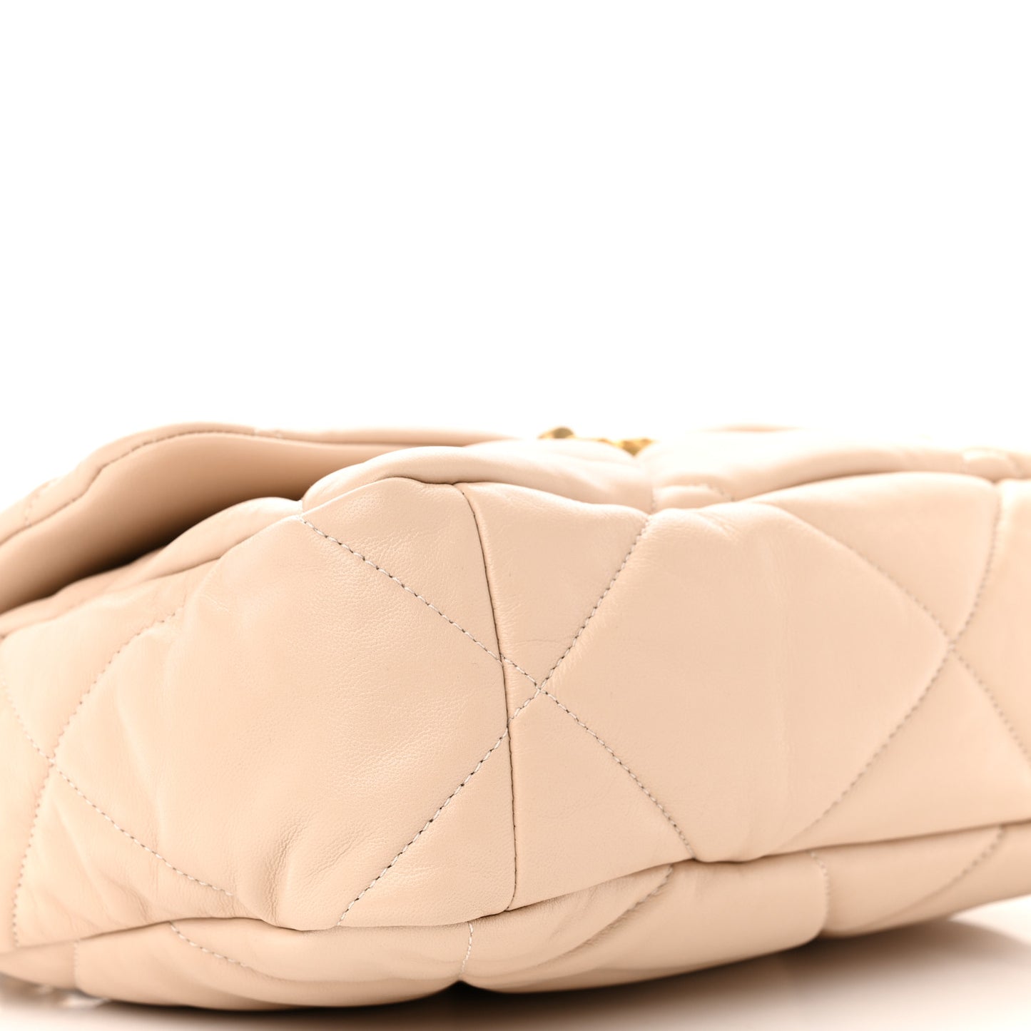 Lambskin Quilted Large Chanel 19 Flap Beige