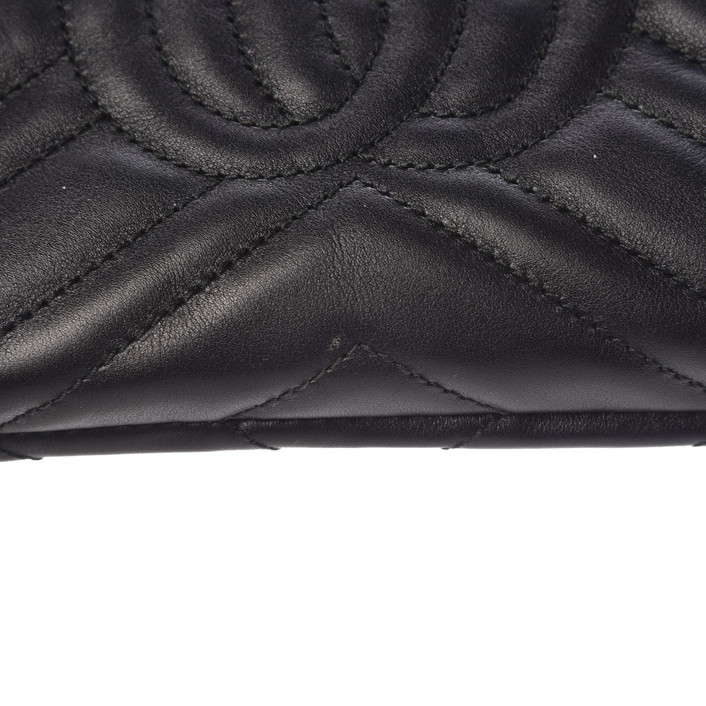 Calfskin Matelasse Mini GG Marmont Chain Bag Black