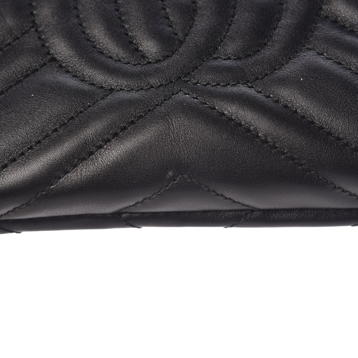 Gucci Calfskin Matelasse Mini GG Marmont Chain Bag Black 9 of 11
