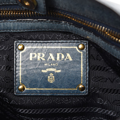 Prada Vitello Shine Hobo Denim 6 of 12