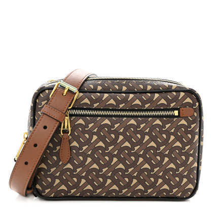 Burberry E-Canvas Monogram Camera Bag Bridle Brown 1 of 9