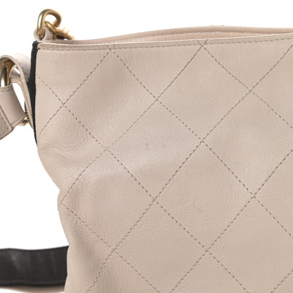 Chanel Calfskin Stitched Large Button Up Hobo Beige 14 of 16