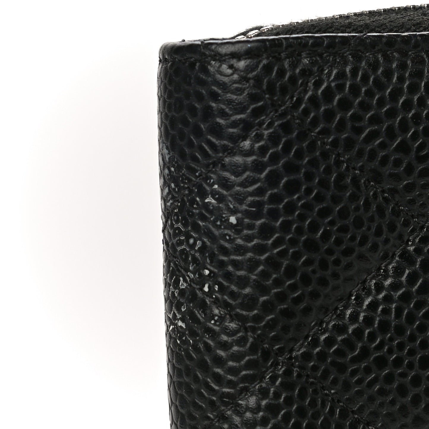 Caviar Quilted Zip Coin Purse Black