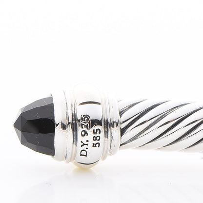 David Yurman Sterling Silver 14K Yellow Gold Black Onyx 5mm Cable Classics Bracelet 5 of 5