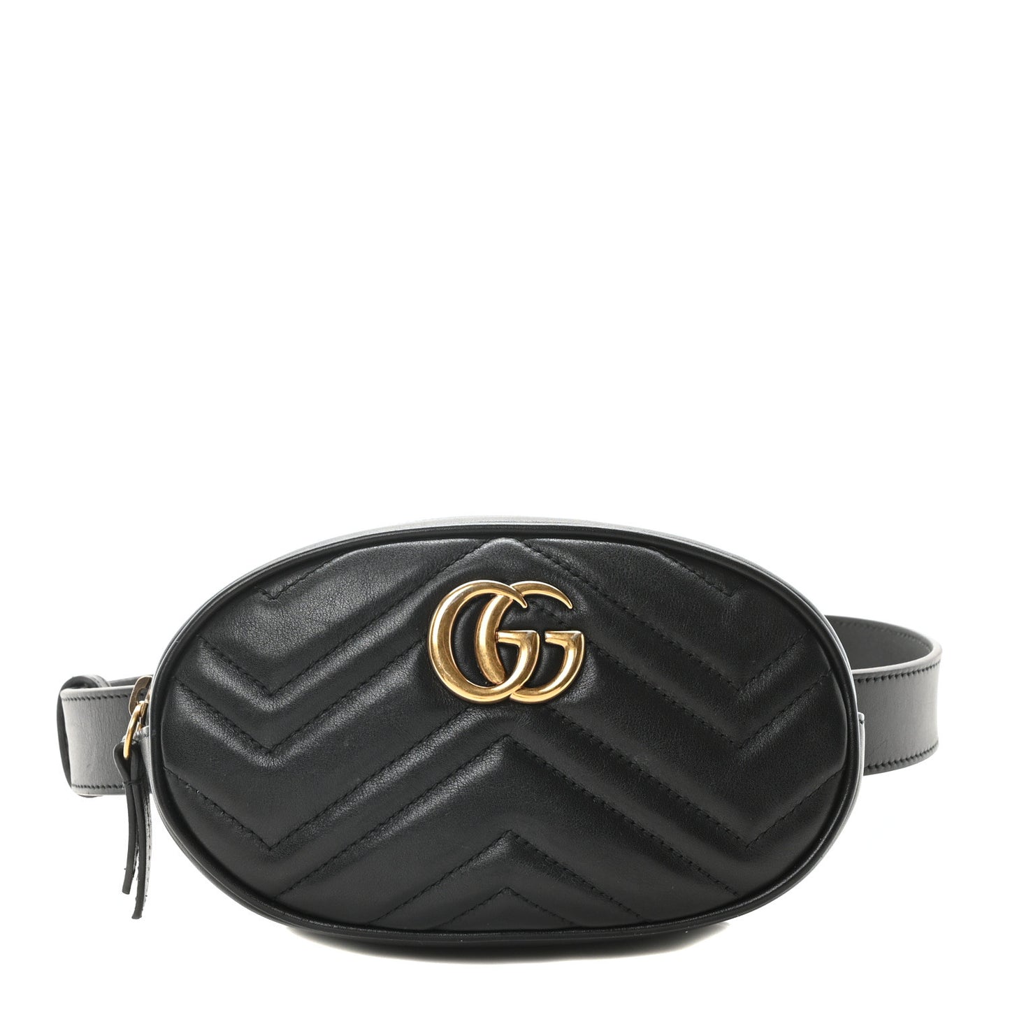 Calfskin Matelasse GG Marmont Belt Bag 75 30 Black