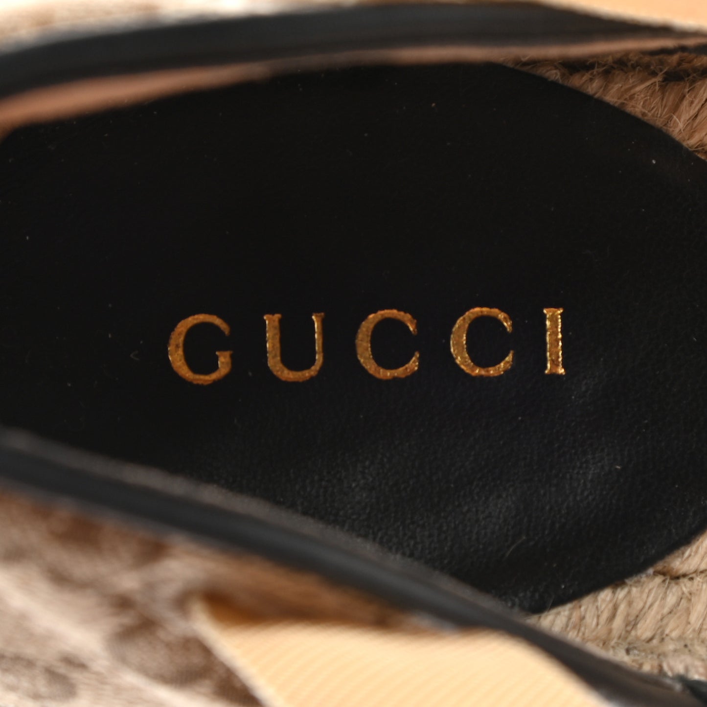 Monogram Matelasse GG Marmont Ankle Wrap Platform 35/120mm Espadrille Wedges 39 Beige Ebony Black Sand Storm