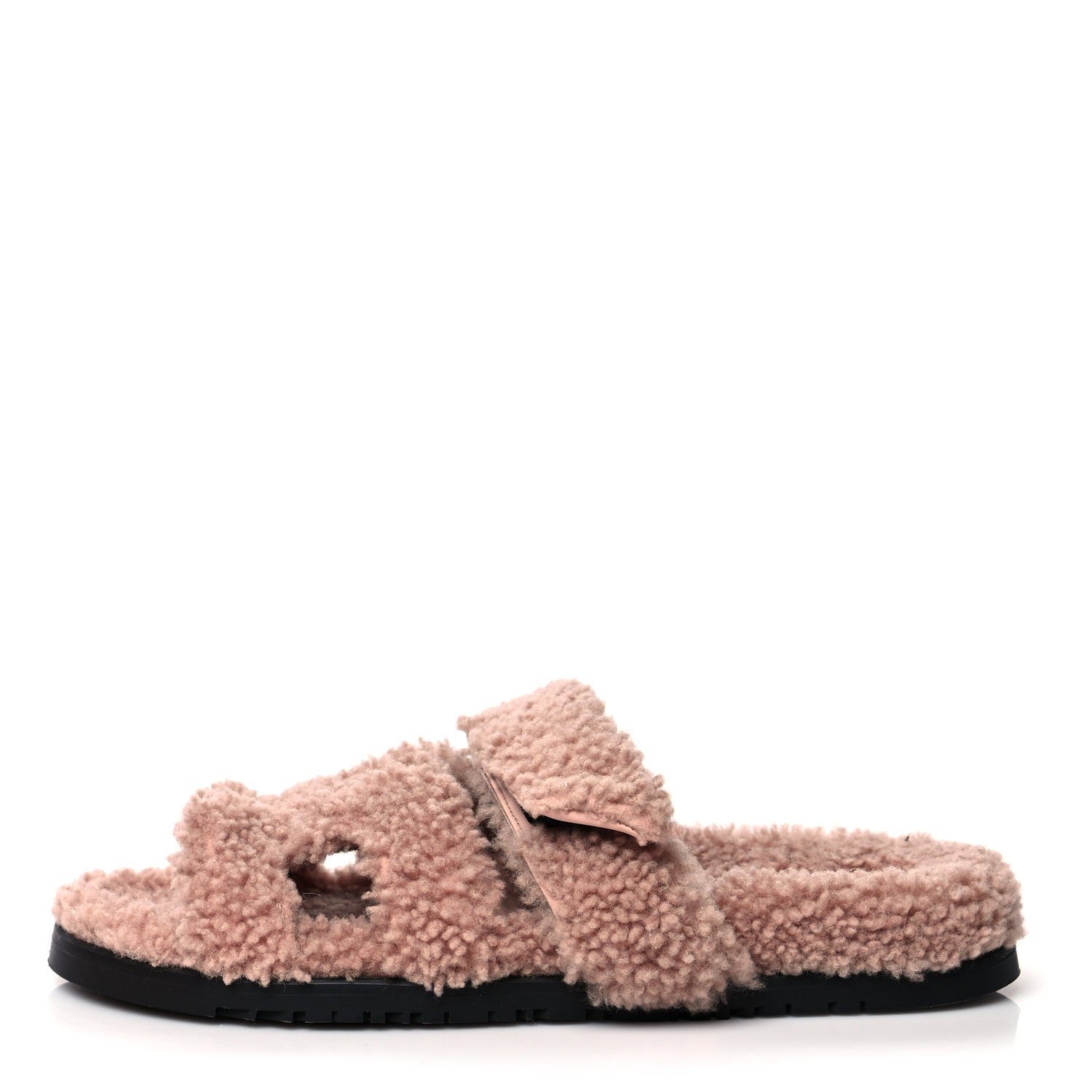 Hermes Woolskin Womens Chypre Sandals 40.5 Bois De Santal 1 of 7