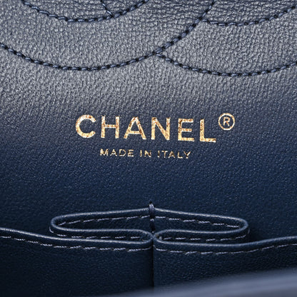 Chanel Aged Calfskin Chevron Quilted 2.55 Reissue 226 Flap Navy Blue 6 of 11