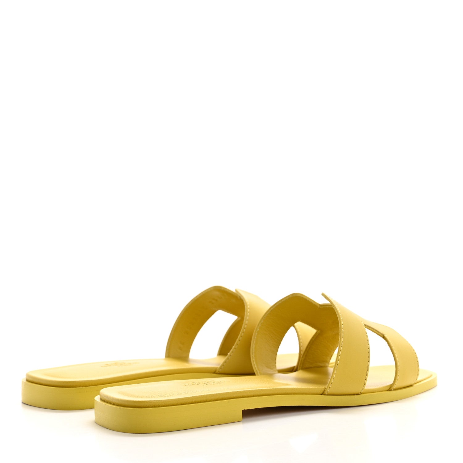 Hermes Box Calfskin Oran Sandals 37 Jaune Imperial 4 of 9
