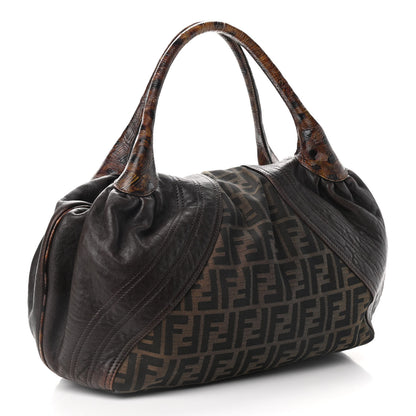 Fendi Zucca Nappa Nuvolata Vitello Tortuga Spy Tobacco Moro 3 of 9