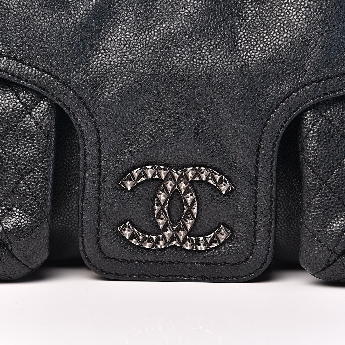 Caviar Quilted Mademoiselle Satchel Black