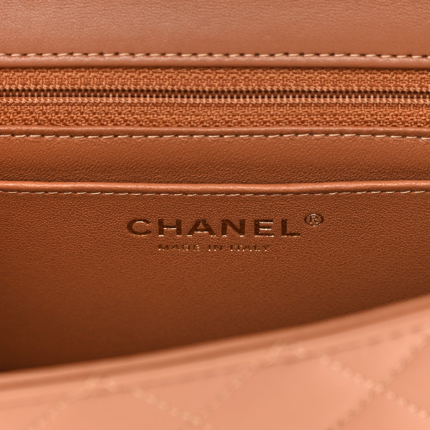Chanel Lambskin Quilted Mini Rectangular Flap Dark Beige 6 of 11