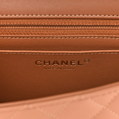 Chanel Lambskin Quilted Mini Rectangular Flap Dark Beige 6 of 11