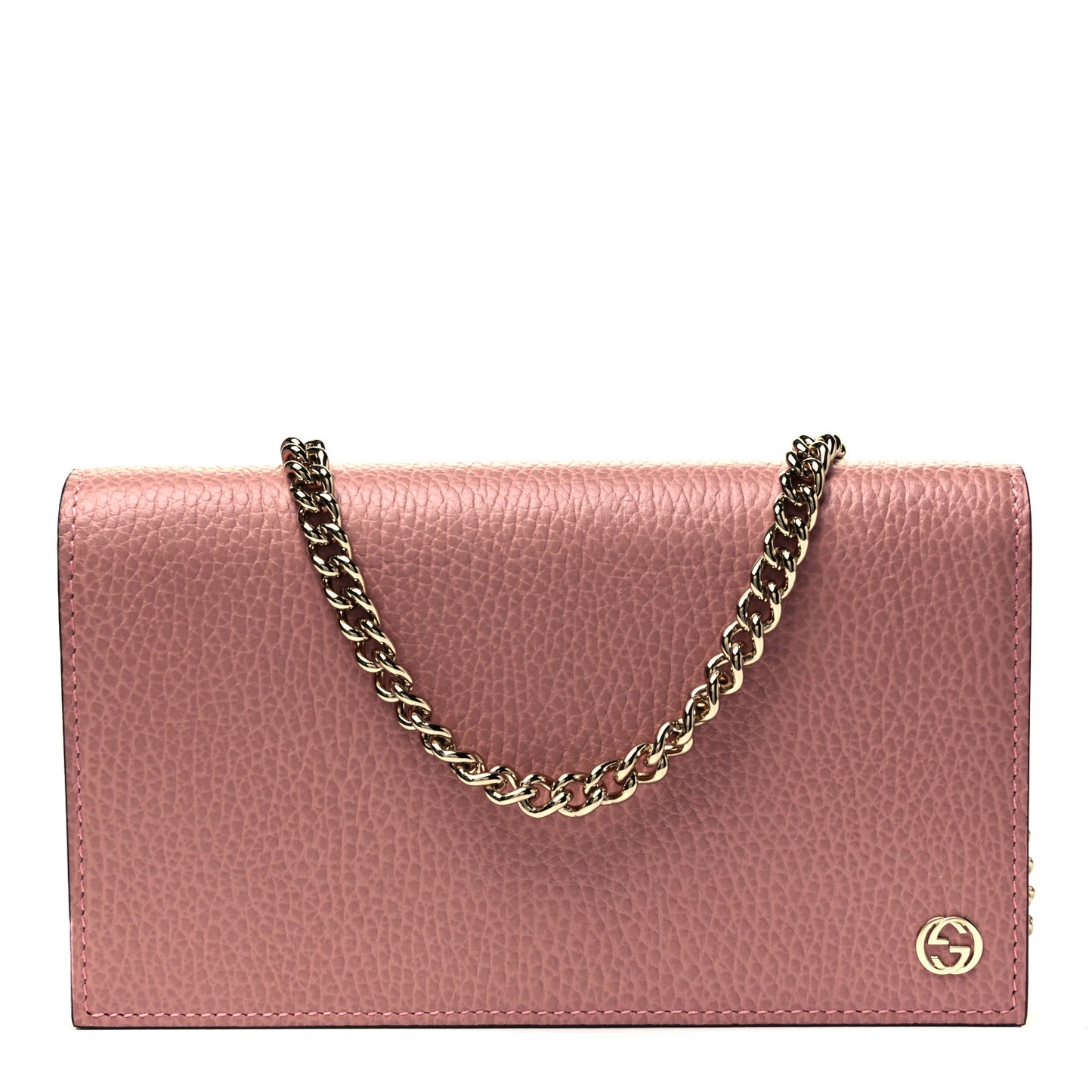 Dollar Calfskin Medium Betty Chain Wallet Soft Pink