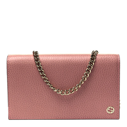 Gucci Dollar Calfskin Medium Betty Chain Wallet Soft Pink 1 of 8