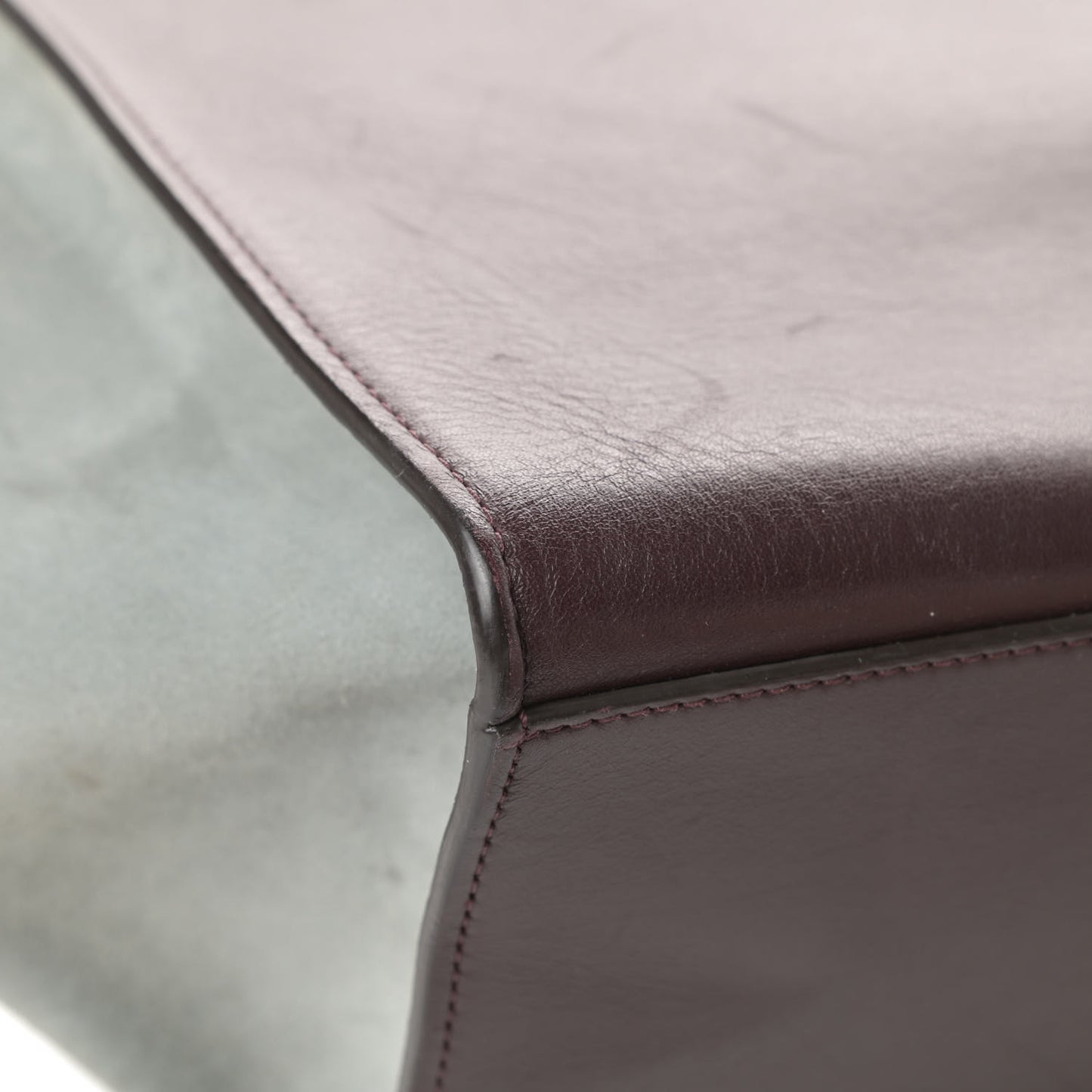 Smooth Calfskin Suede Large Tri-Color Trapeze Dark Grey