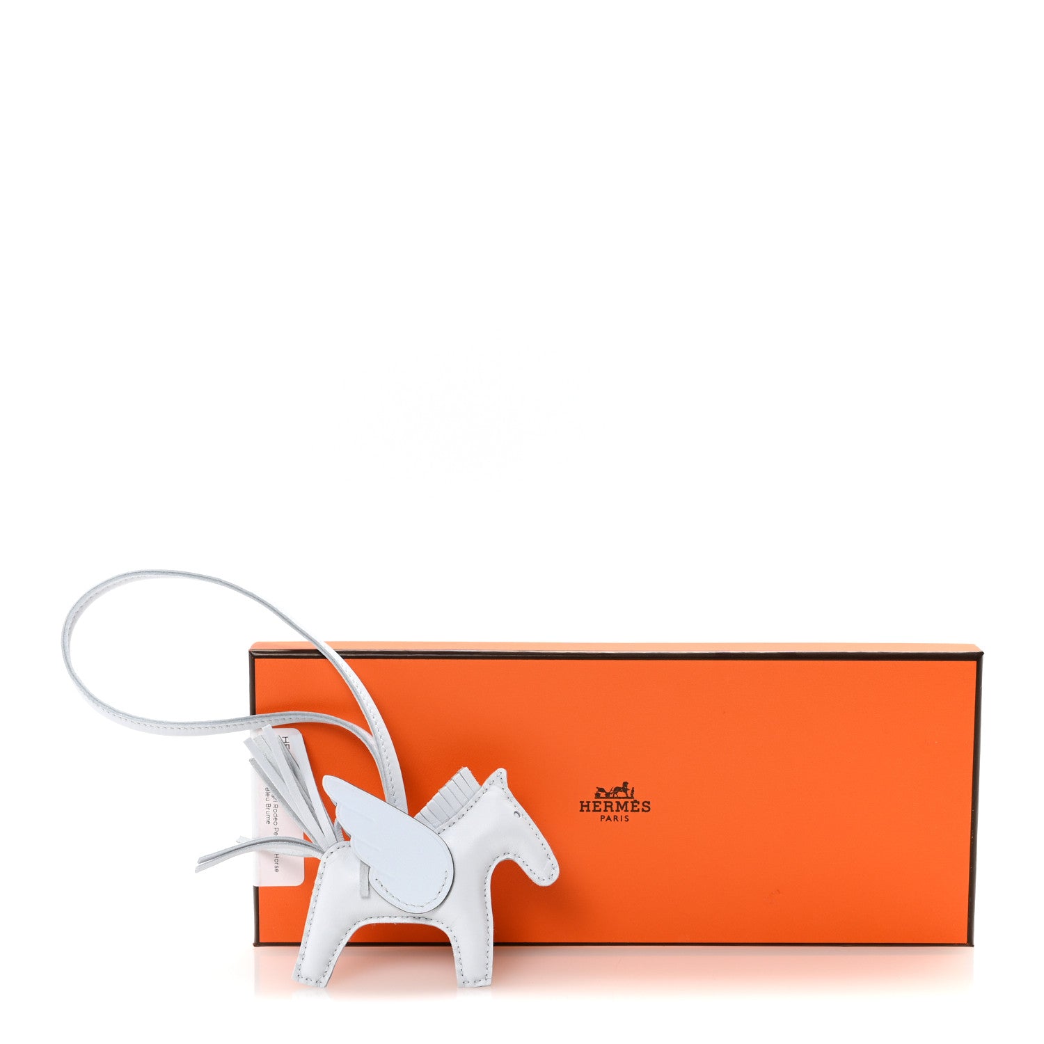 Hermes Milo Lambskin Grigri Rodeo Pegase Horse Bag Charm PM Bleu Brume 4 of 4