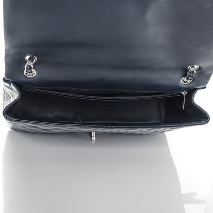 Chanel Patent Quilted Maxi Single Flap Navy Blue 5 of 6